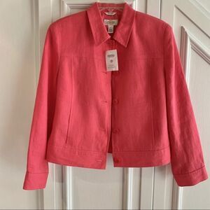 NWT Talbots Pink Linen‎ Jacket 8